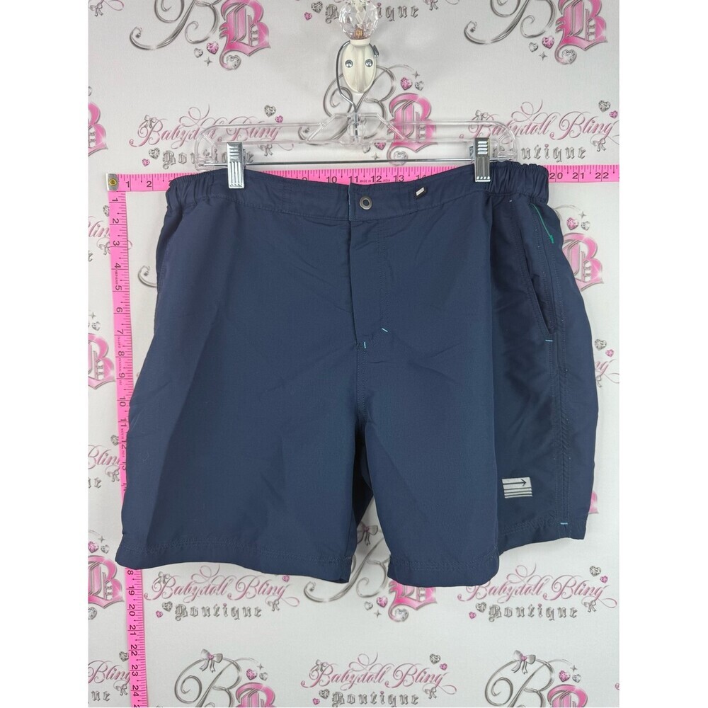 Projek raw shorts swim board pool neon green Men's Dark Navy Athletic Shorts